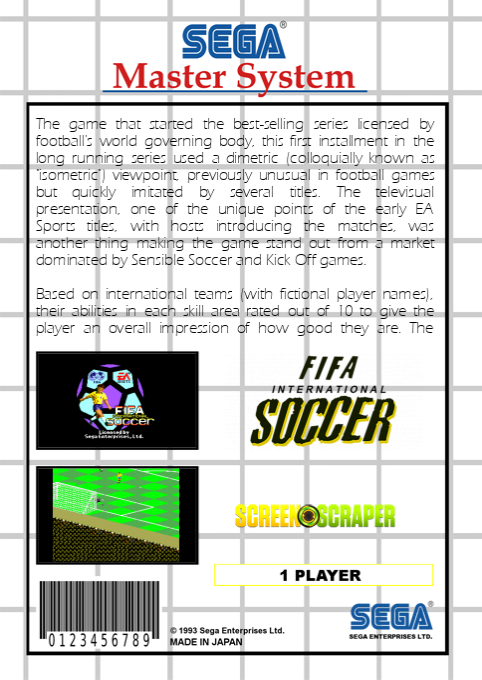 Fifa International Soccer — Box back